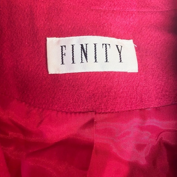 Finity vintage red wool cashmere button up cropped blazer 10 - Picture 5 of 10